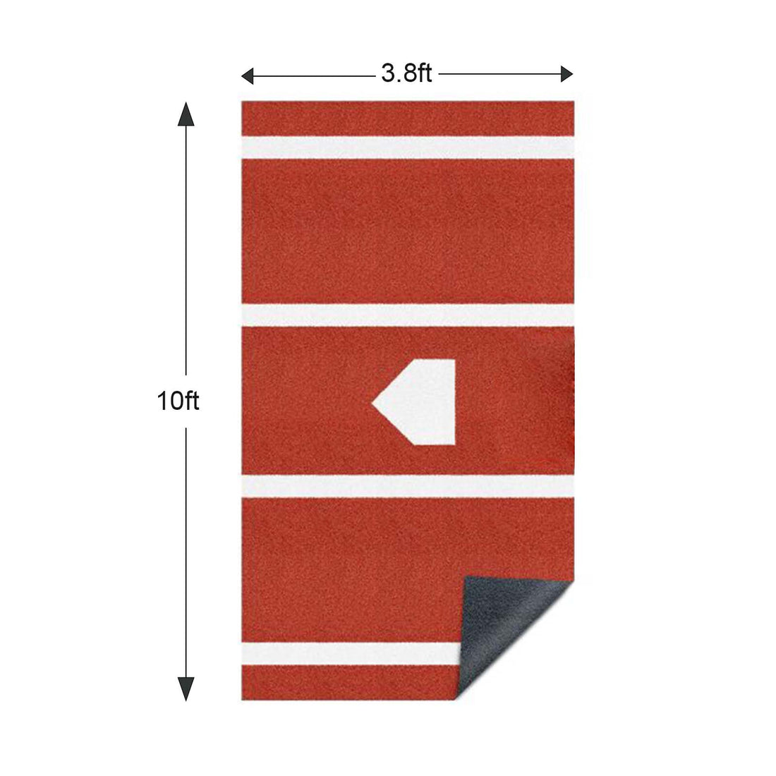 Premium Baseball Batting Mat: 10 x 3.8 ft Indoor/Outdoor Portable Baseball Softball Hitting Mat, Non-slip Rubber Bottom Batting Cage Mat with Home Plate