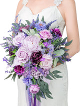 Lavender 13 Inch Artificial Flower Wedding Bouquets for Bride