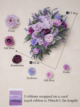 Lavender 13 Inch Artificial Flower Wedding Bouquets for Bride