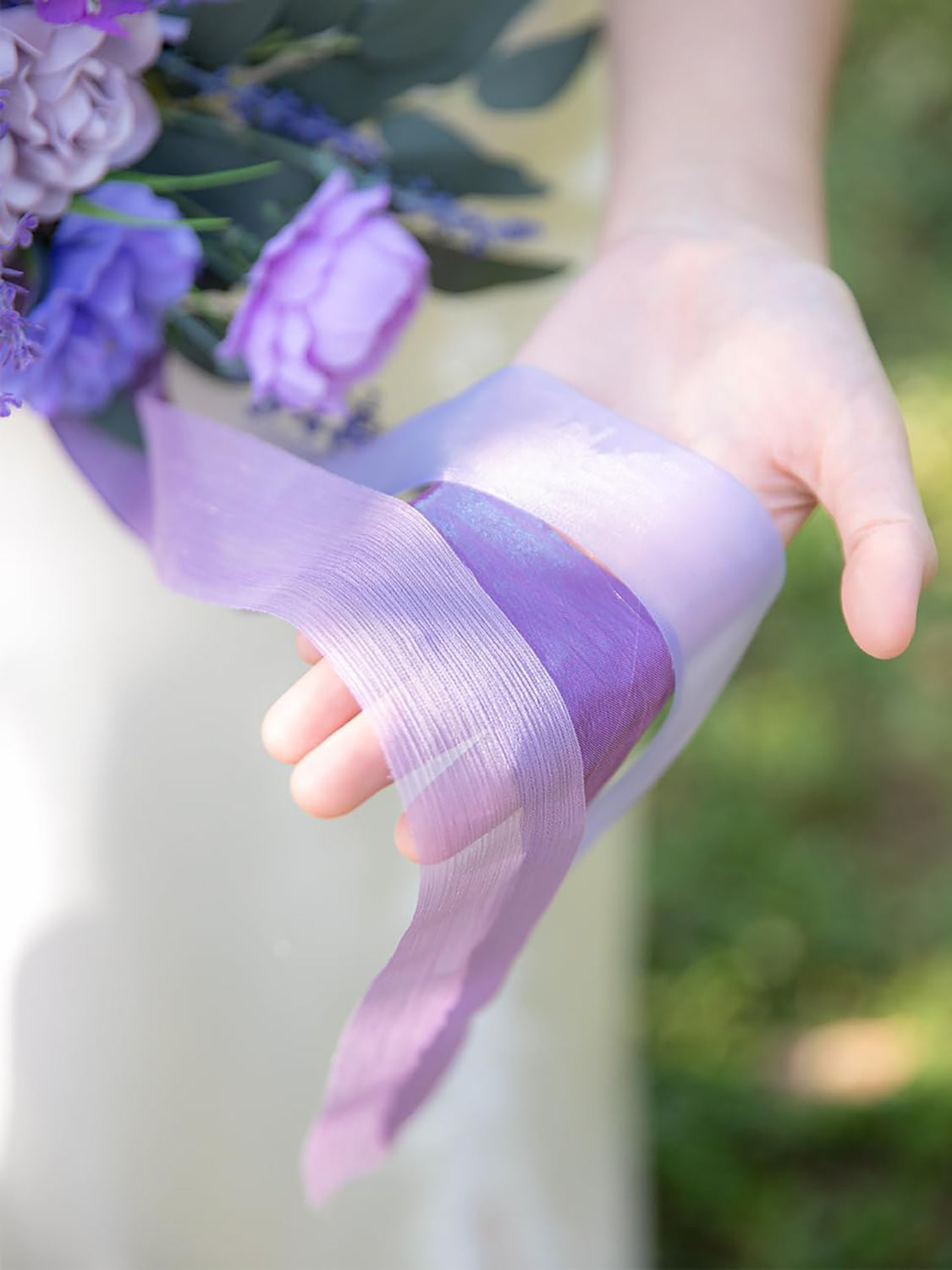 Lavender 13 Inch Artificial Flower Wedding Bouquets for Bride