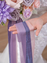 Violet & Misty Rose 13 Inch Artificial Flower Wedding Bouquets for Bride