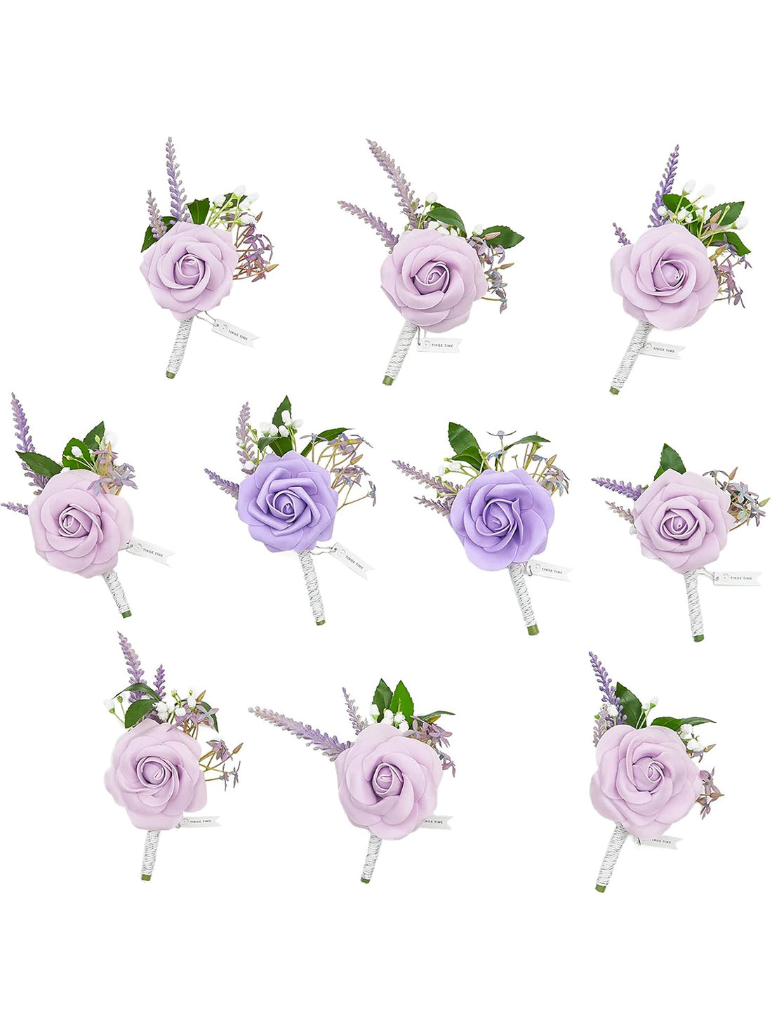 Noble Purple 10pcs Boutonniere for Men Wedding
