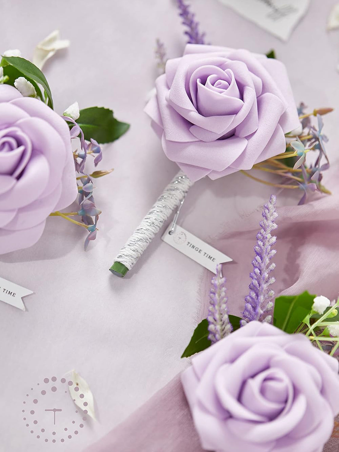 Noble Purple 10pcs Boutonniere for Men Wedding