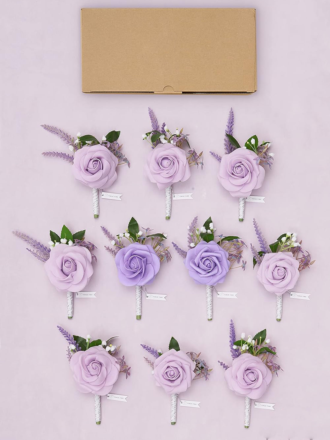 Noble Purple 10pcs Boutonniere for Men Wedding