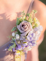 Lavender Artificial Bride Shoulder Corsages Flowers Set of 2