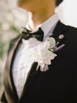 Purple Lilac Lavender 6pcs Groom Groomsmen Boutonniere for Men