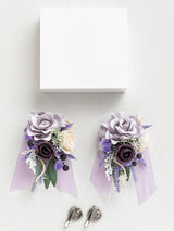 Purple Lavender & Lilac 2pcs Prom Wrist/Shoulder Corsage Artificial Flower