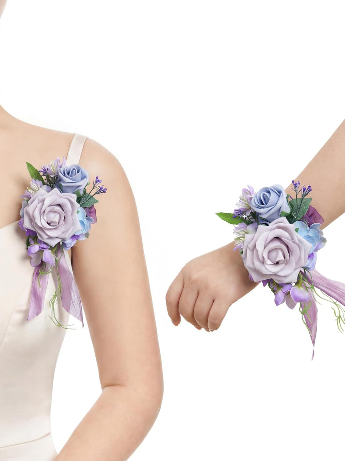 Purple 2pcs Prom Wrist/Shoulder Corsage Artificial Flower
