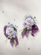 Purple 2pcs Prom Wrist/Shoulder Corsage Artificial Flower