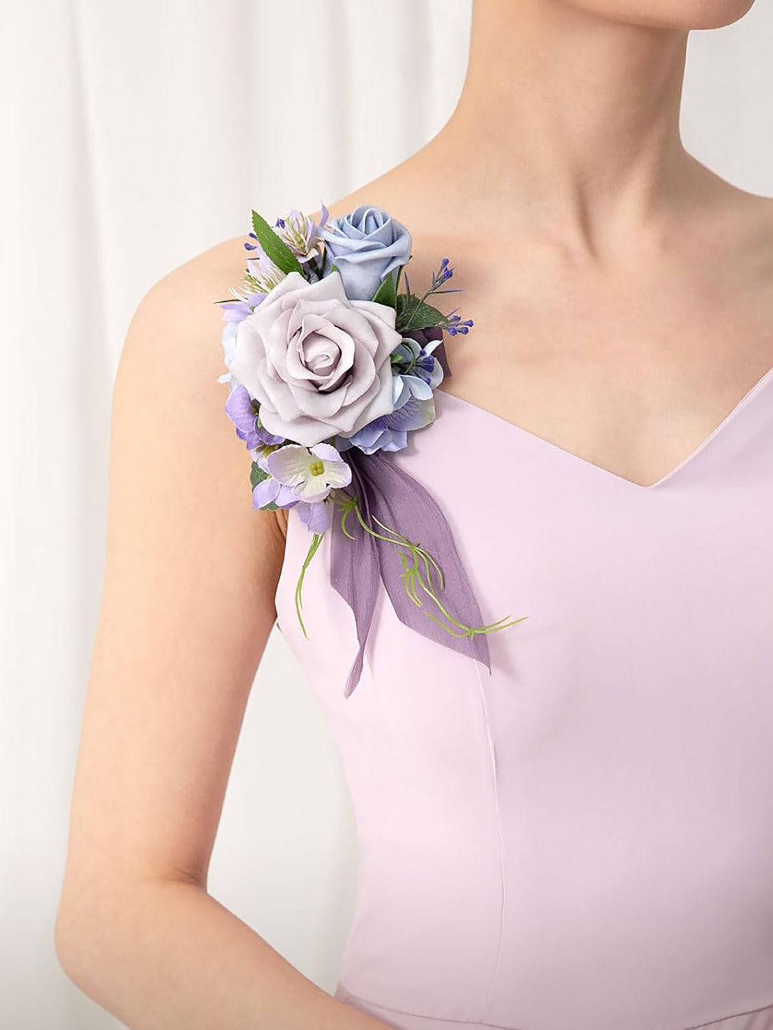 Purple 2pcs Prom Wrist/Shoulder Corsage Artificial Flower