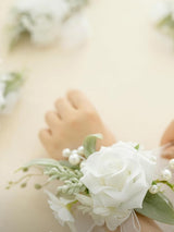 Snow White 6pcs Artificial Flowers Wedding Wrist Corsage