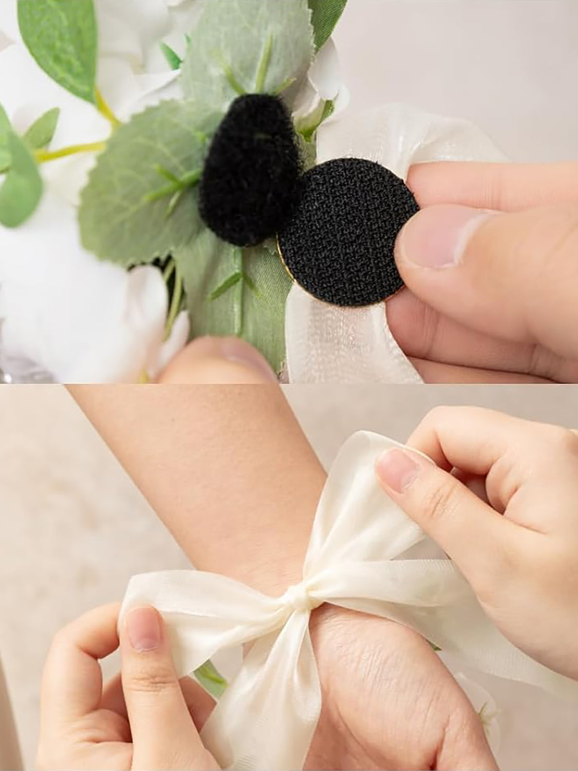 Snow White 6pcs Artificial Flowers Wedding Wrist Corsage