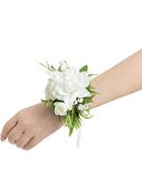 White Lily Valley  6pcs Artificial Flowers Wedding Wrist Corsage