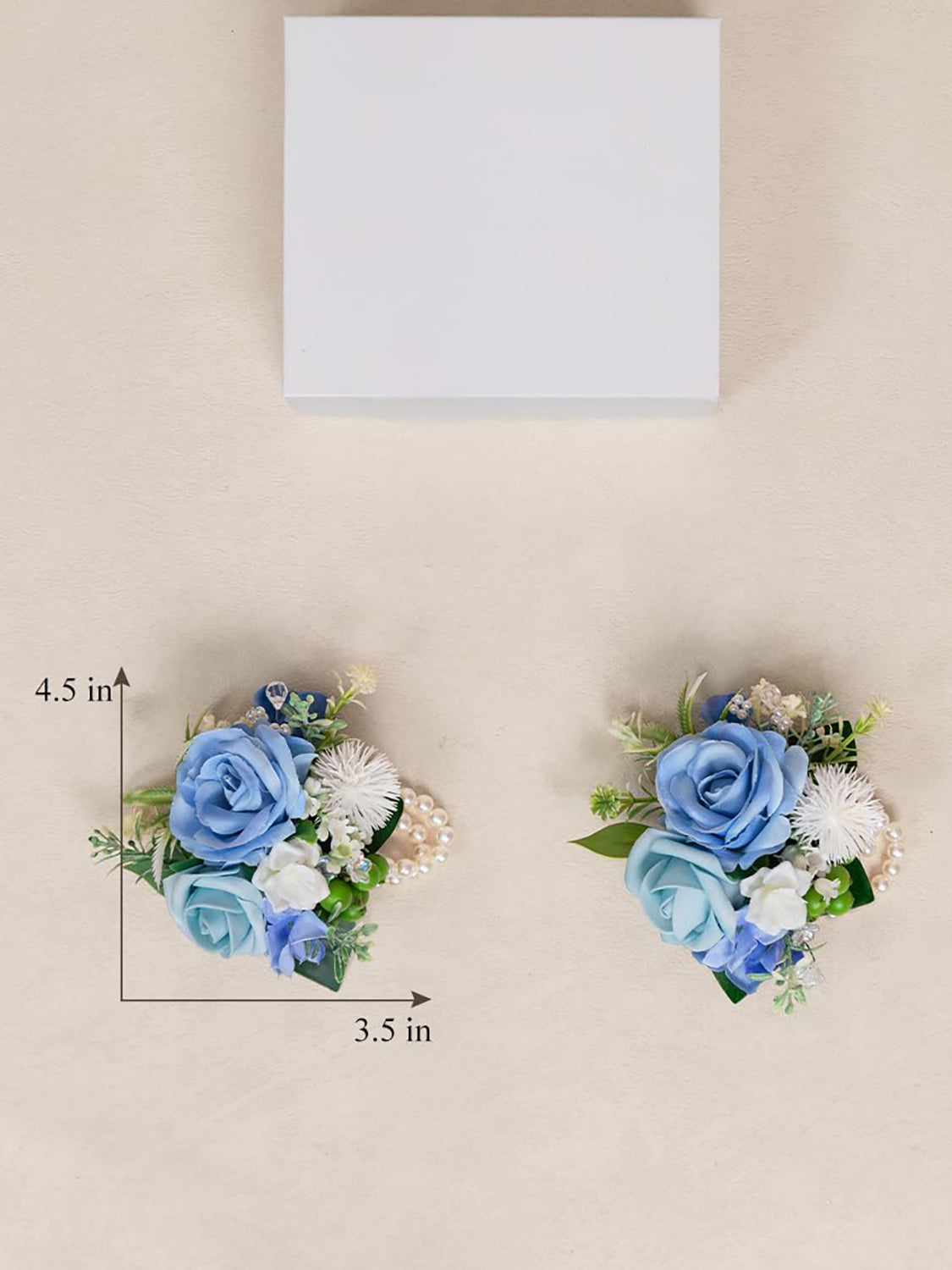 Provence Blue Set of 2 Wrist Corsage Bracelets Pearl Wristlet