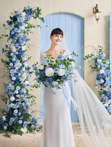Provence Blue 15 Inch Wedding Bride Bouquets