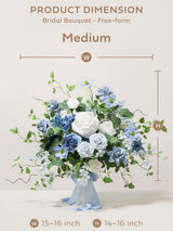Provence Blue 15 Inch Wedding Bride Bouquets
