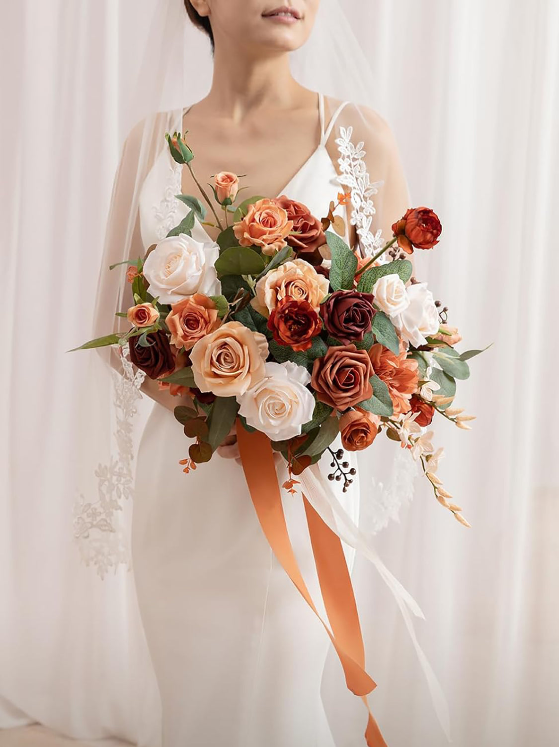 Terracotta 15 Inch Wedding Bride Bouquets