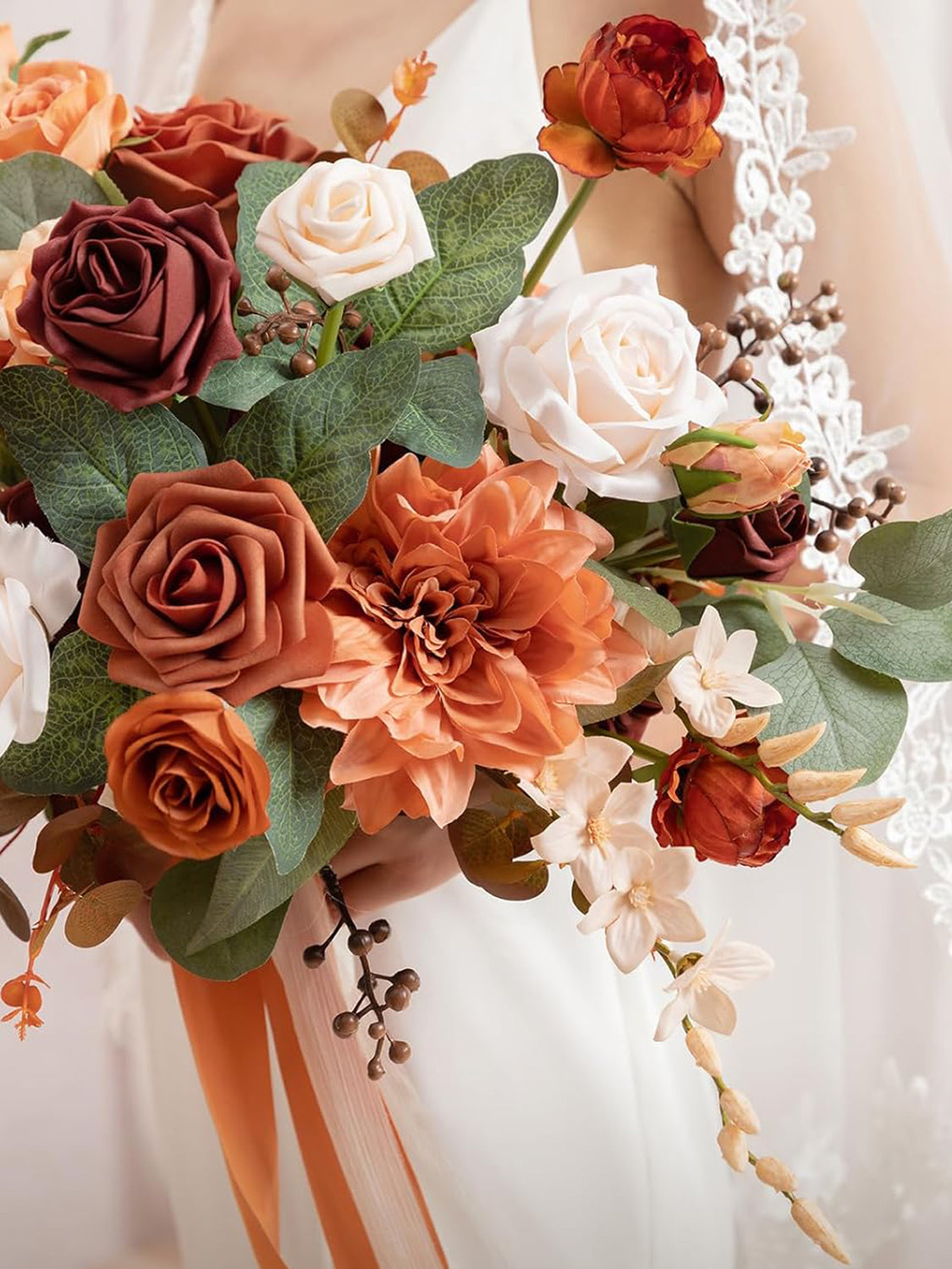 Terracotta 15 Inch Wedding Bride Bouquets
