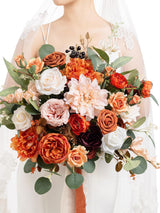 Terracotta Burnt Orange 15 Inch Wedding Bride Bouquets