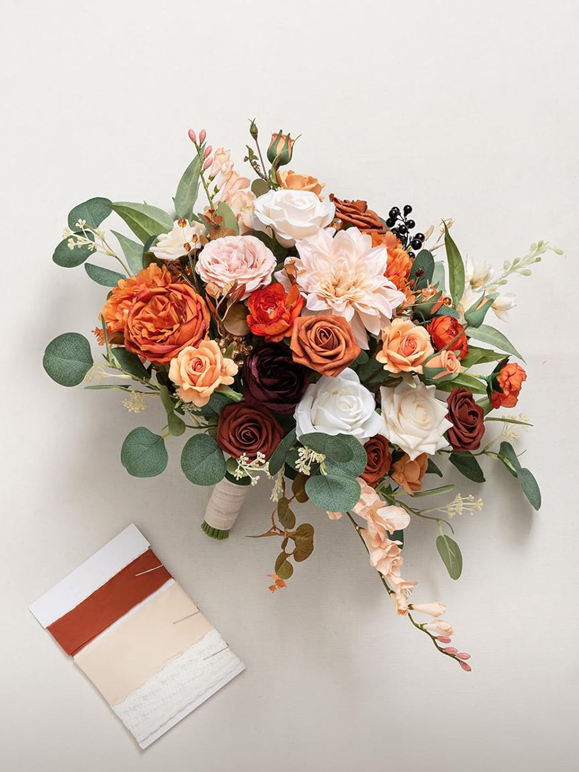 Terracotta Burnt Orange 15 Inch Wedding Bride Bouquets