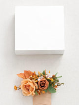 Terracotta Orange Pocket Boutonniere Single  for Men