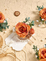 Orange 6 Pcs Wrist Corsages for Wedding
