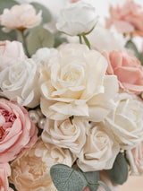 Dusty Rose & Champagne 11 Inch Wedding Bouquets for Bride