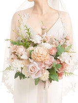 Blush Pink Wedding Bride Bouquets 15 Inch