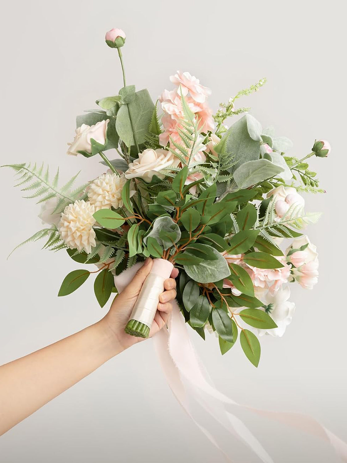 Blush Pink Wedding Bride Bouquets 15 Inch