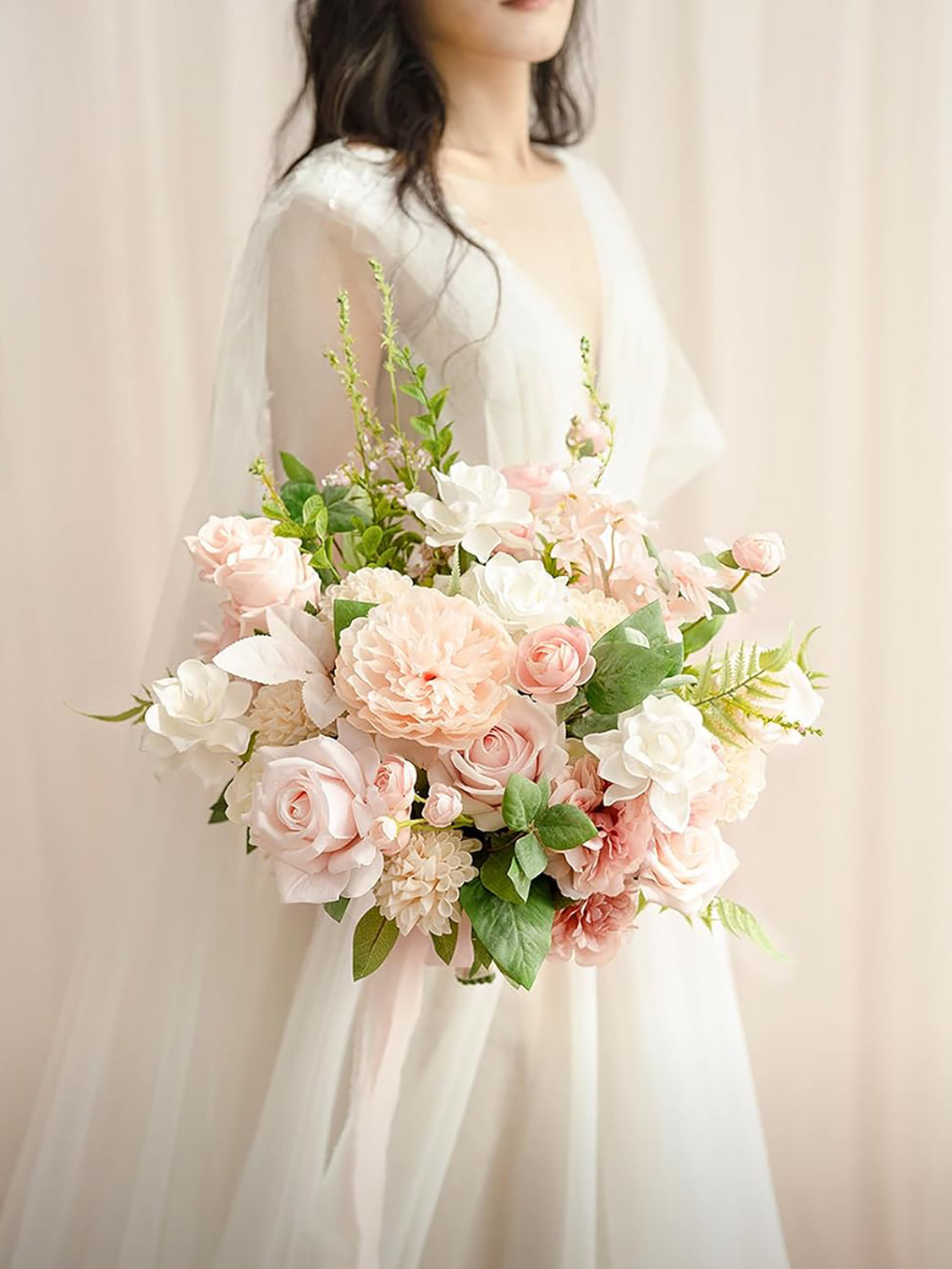 Blush Pink Wedding Bride Bouquets 15 Inch