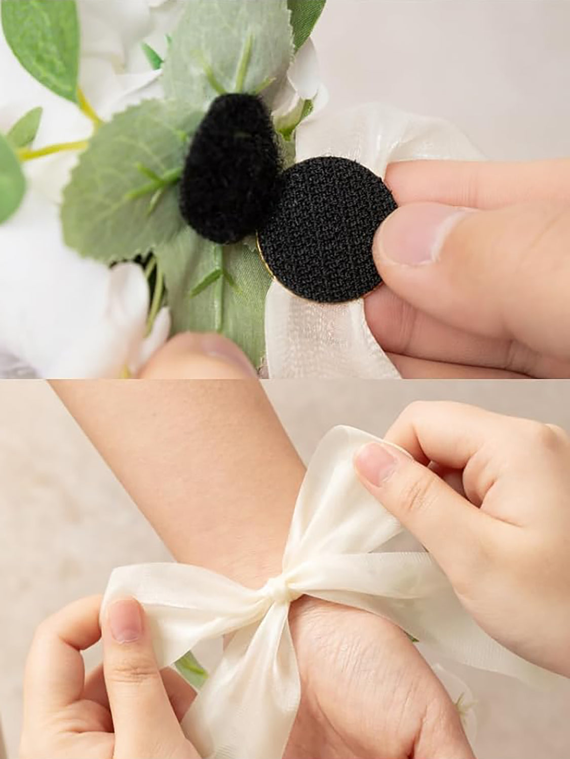 Peach Pink 6pcs Wedding Wrist Corsage Artificial Flowers