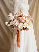 Rust & Sepia 13 Inch Artificial Wedding Bride Bouquets