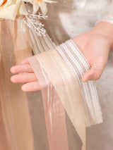 Champagne & Pink 13 Inch Artificial Wedding Bride Bouquets