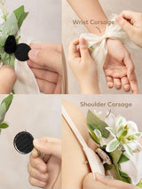 Tawny Beige & Berry Pink 2pcs Wedding Wrist/Shoulder Corsage Artificial Flower