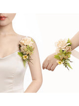 Sand Beige 2pcs Wedding Wrist/Shoulder Corsage Artificial Flower