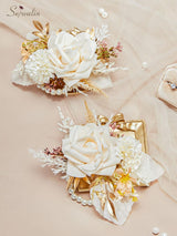 Champagne 6-7 Inch 2 Pcs Wrist Corsage for Wedding