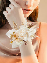 Champagne 6-7 Inch 2 Pcs Wrist Corsage for Wedding