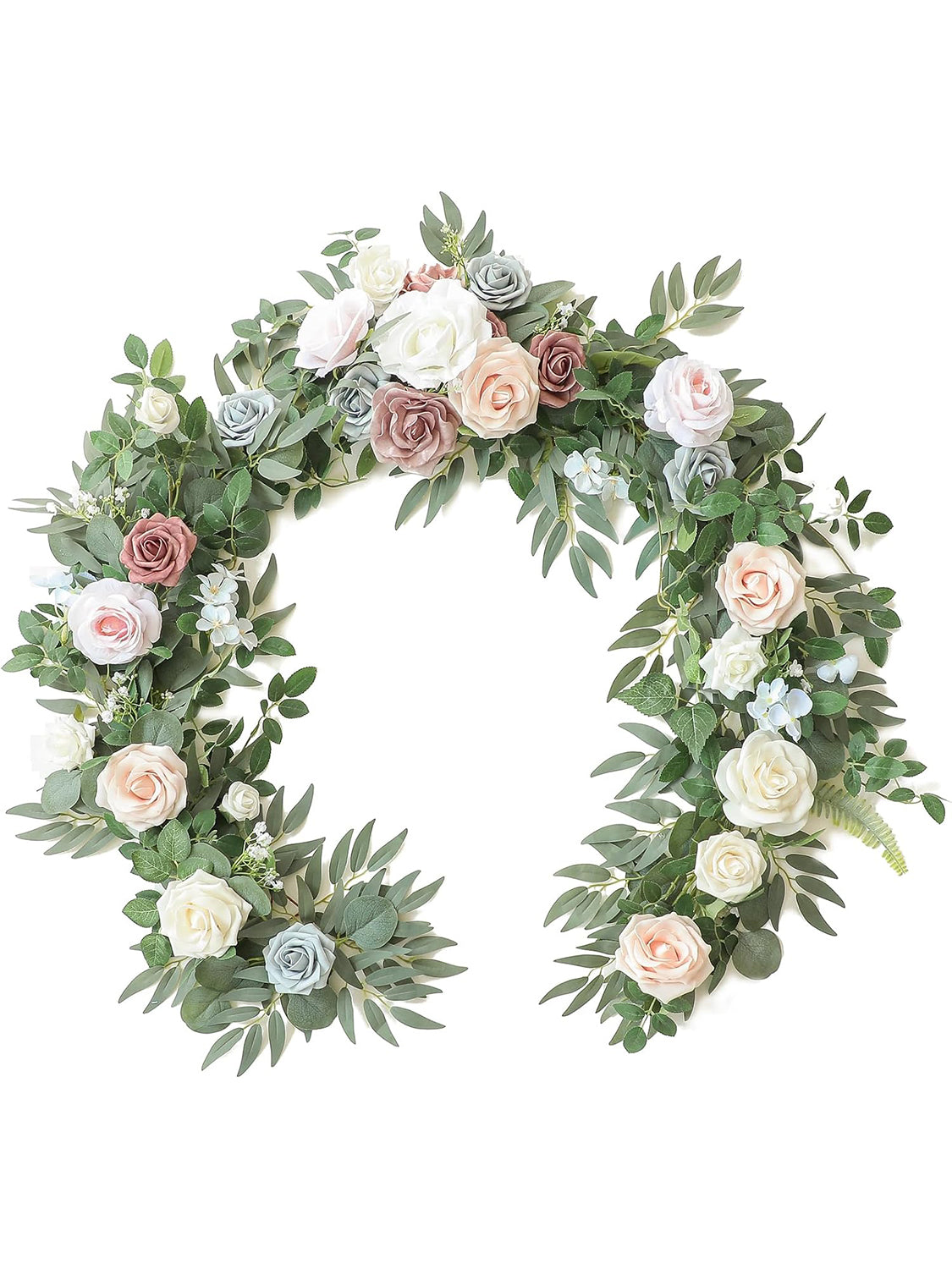Blush Powder Blue Wedding Centerpieces 6ft Artificial Eucalyptus Garland