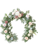 Blush Powder Blue Wedding Centerpieces 6ft Artificial Eucalyptus Garland