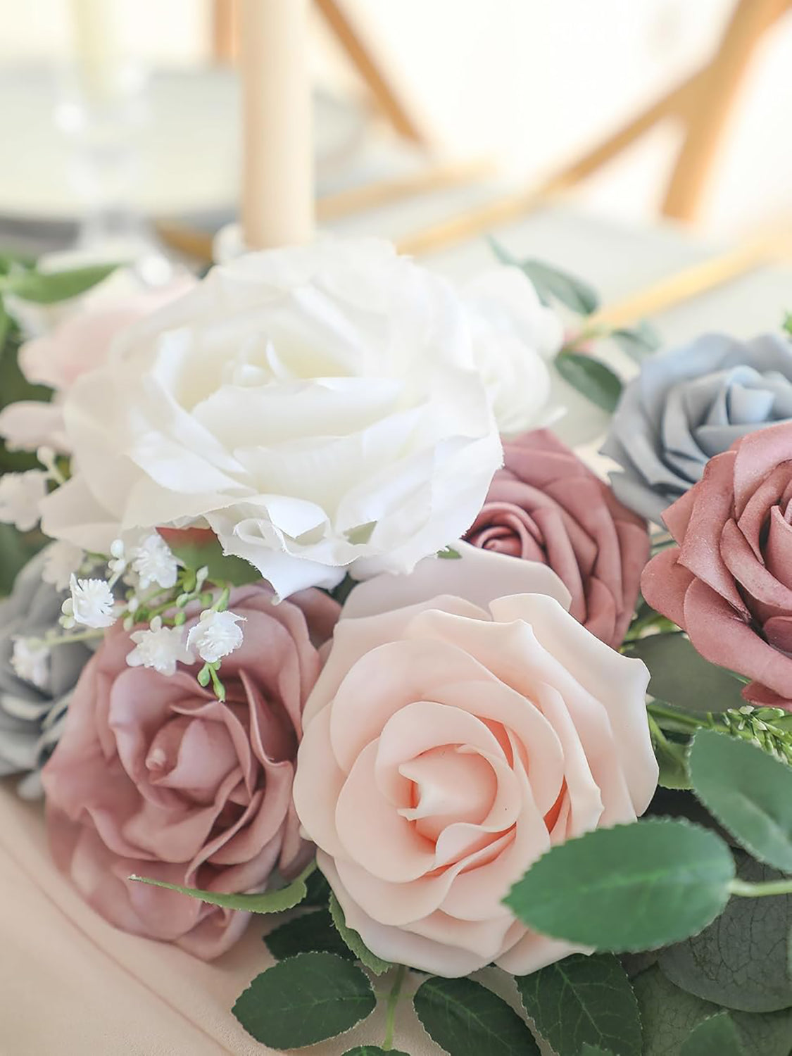 Blush Powder Blue Wedding Centerpieces 6ft Artificial Eucalyptus Garland