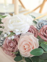 Blush Powder Blue Wedding Centerpieces 6ft Artificial Eucalyptus Garland