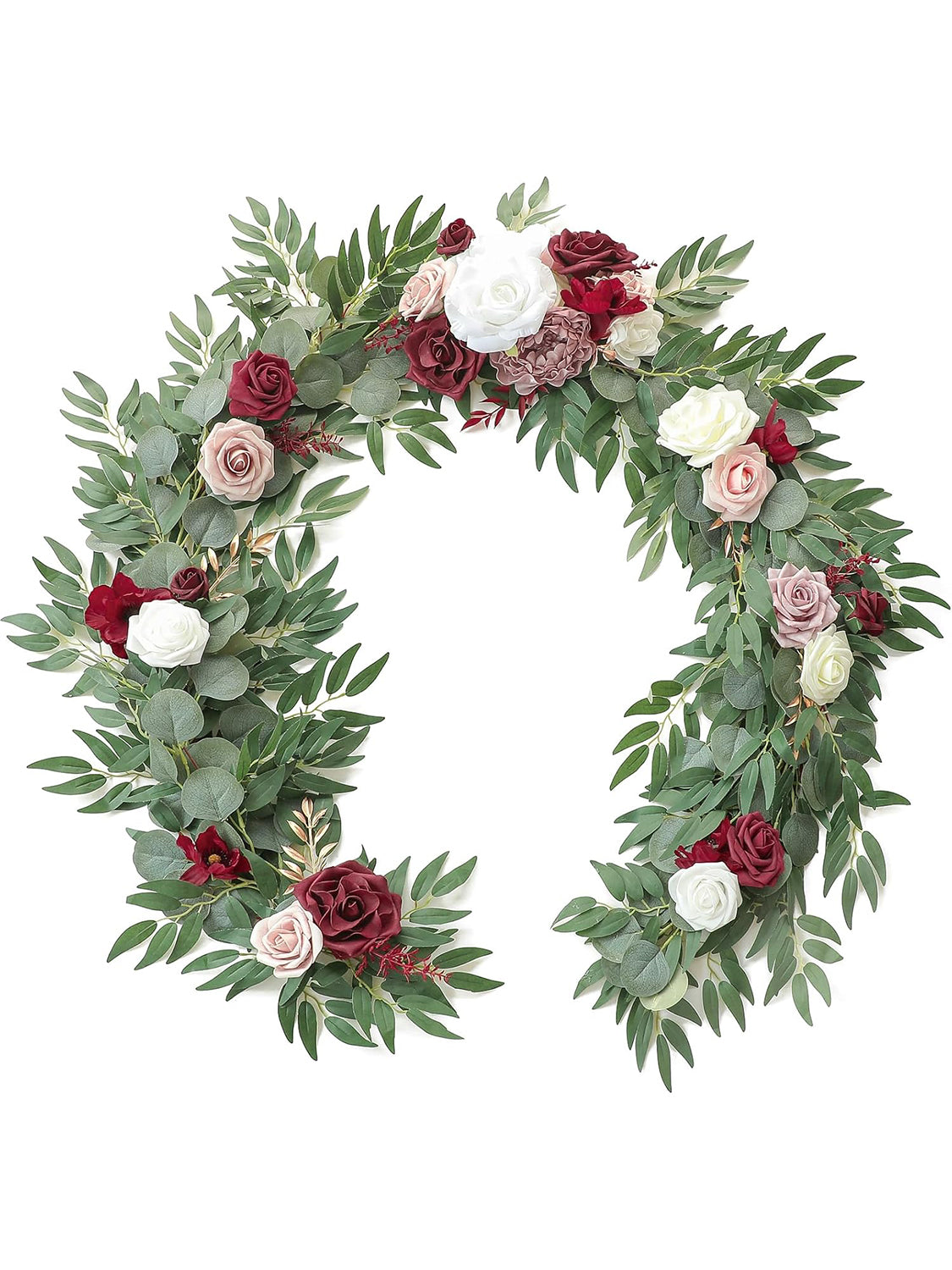 Burgundy & White Wedding Centerpieces 6ft Artificial Eucalyptus Garland
