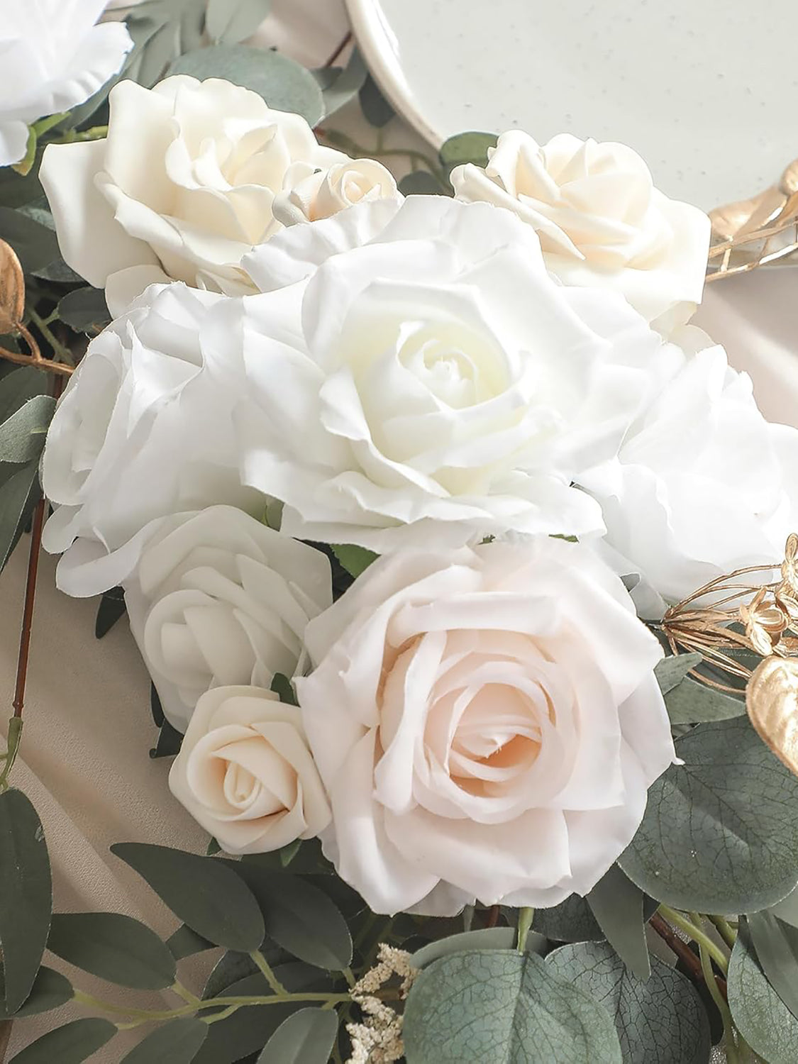 Cream White Wedding Centerpieces 6ft Artificial Eucalyptus Garland