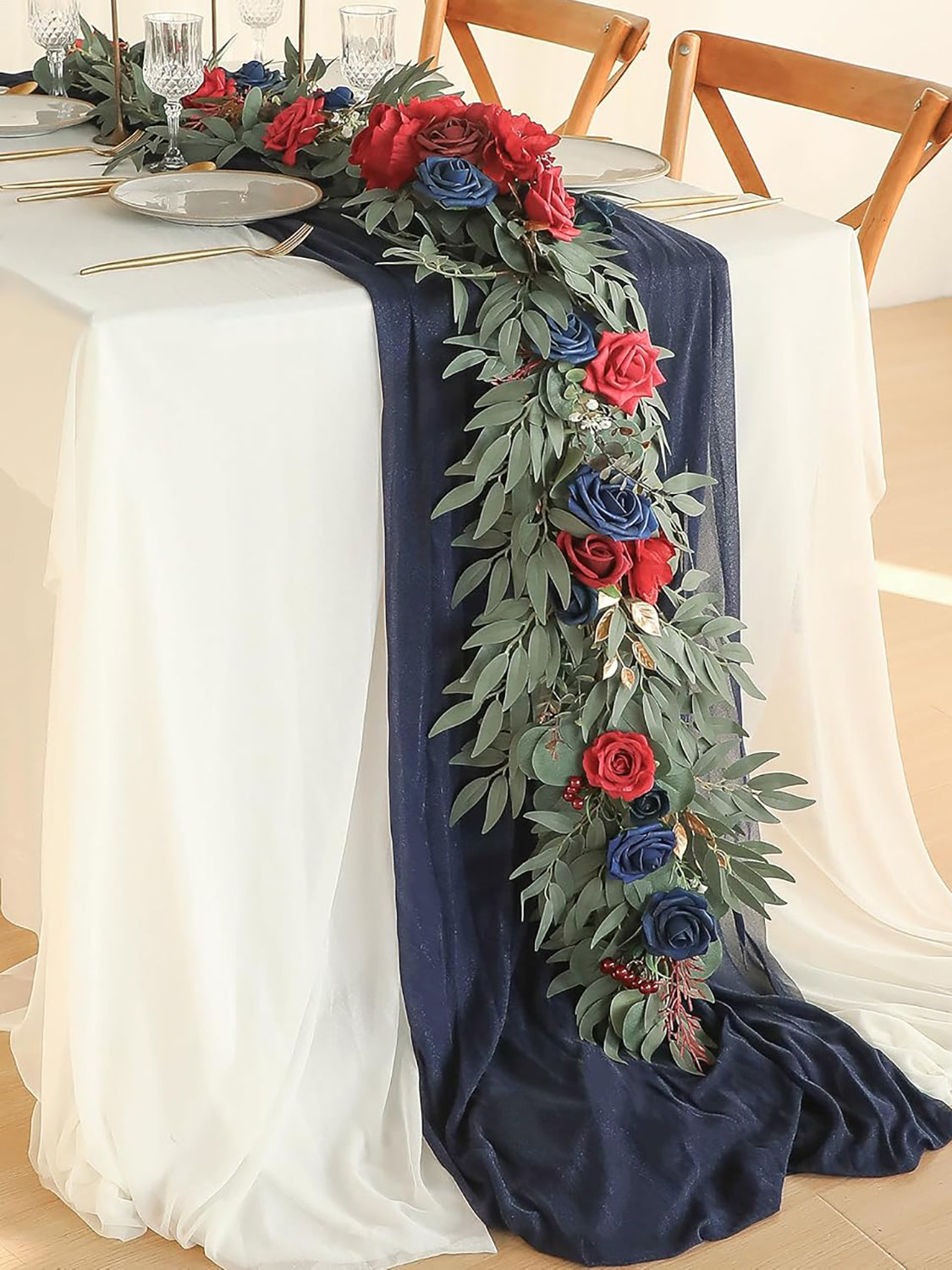 Dark Red Burgundy Wedding Centerpieces Navy 6ft Artificial Eucalyptus Garland