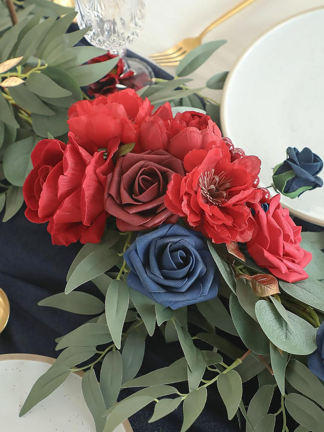 Dark Red Burgundy Wedding Centerpieces Navy 6ft Artificial Eucalyptus Garland