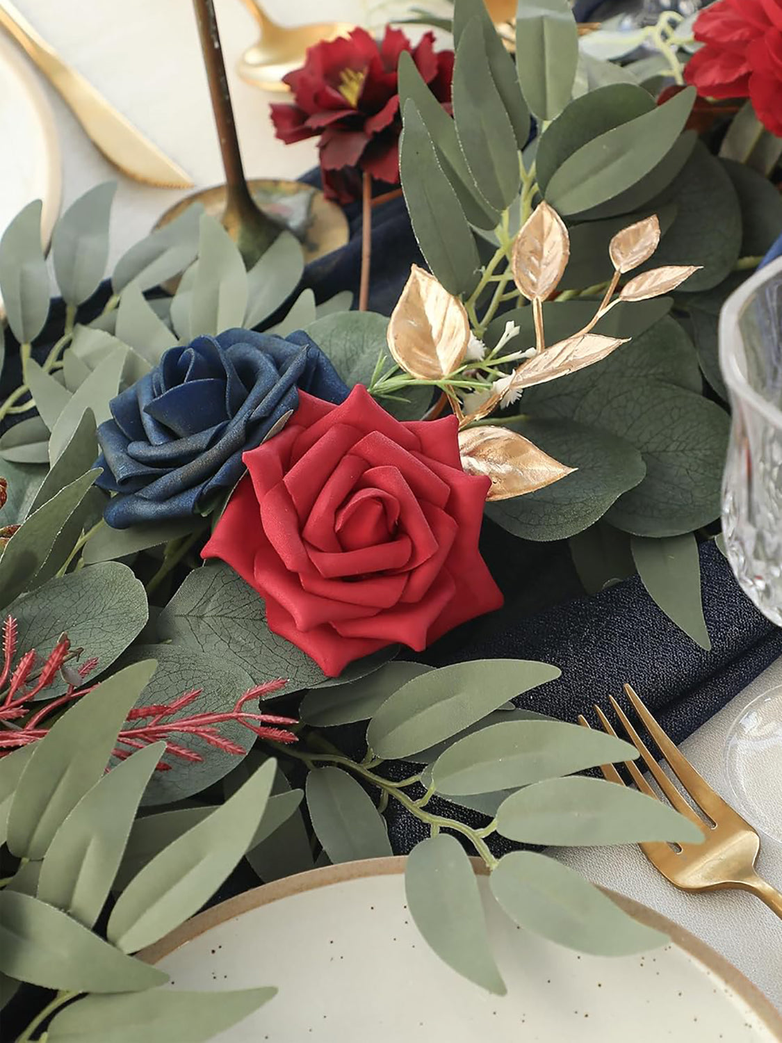 Dark Red Burgundy Wedding Centerpieces Navy 6ft Artificial Eucalyptus Garland