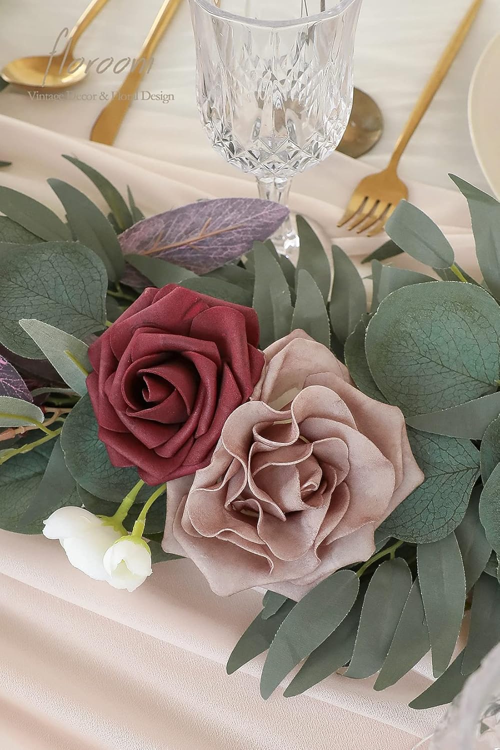 Dusty Rose & Mauve 6ft Wedding Centerpieces Artificial Eucalyptus Garland