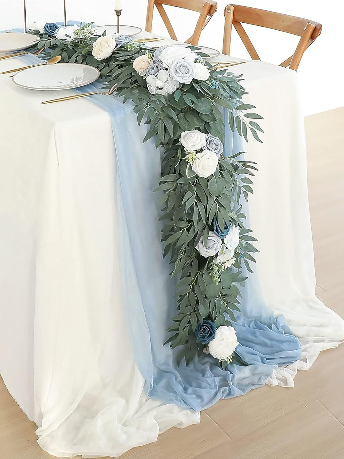Dusty Blue 6ft Wedding Centerpieces Artificial Eucalyptus Garland
