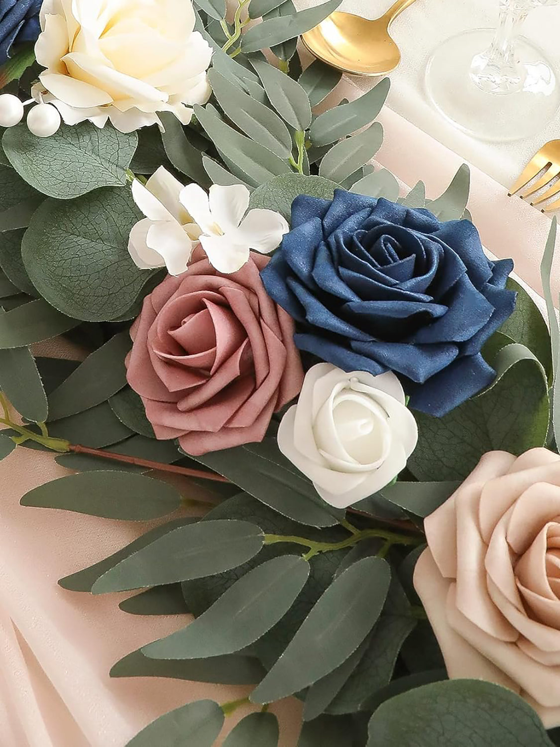 Dusty Rose & Navy Wedding Centerpieces 6ft Artificial Eucalyptus Garland
