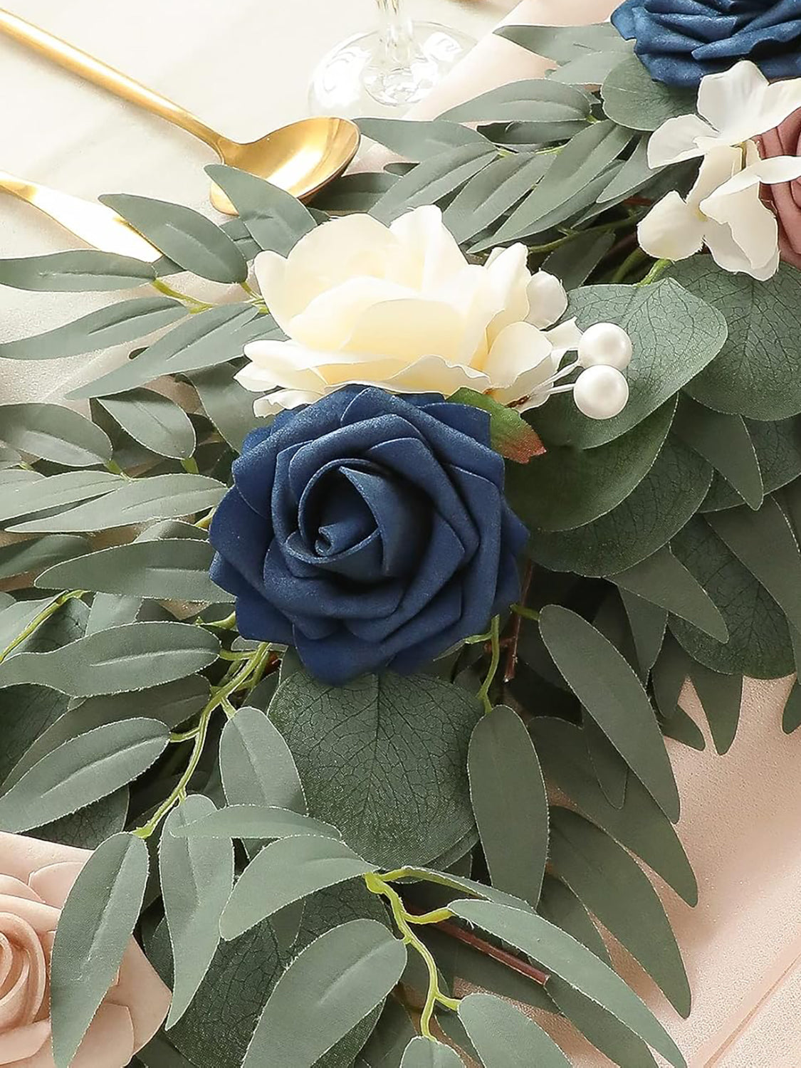 Dusty Rose & Navy Wedding Centerpieces 6ft Artificial Eucalyptus Garland
